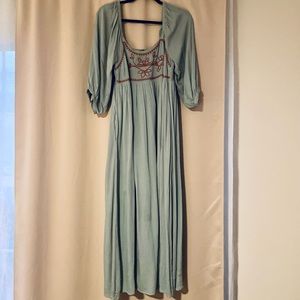 Embroidered Midi Dress